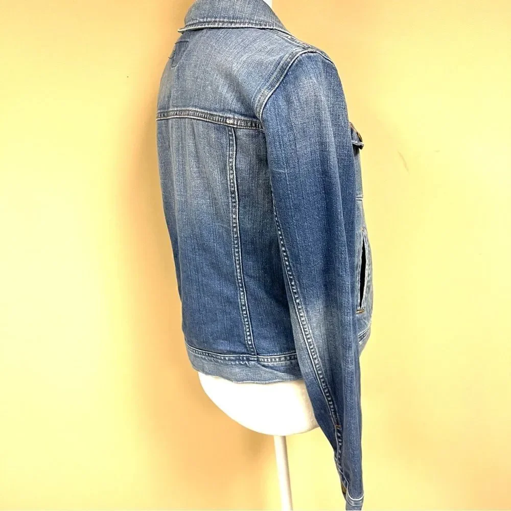 J Crew jean jacket with anchor buttons. Size M
